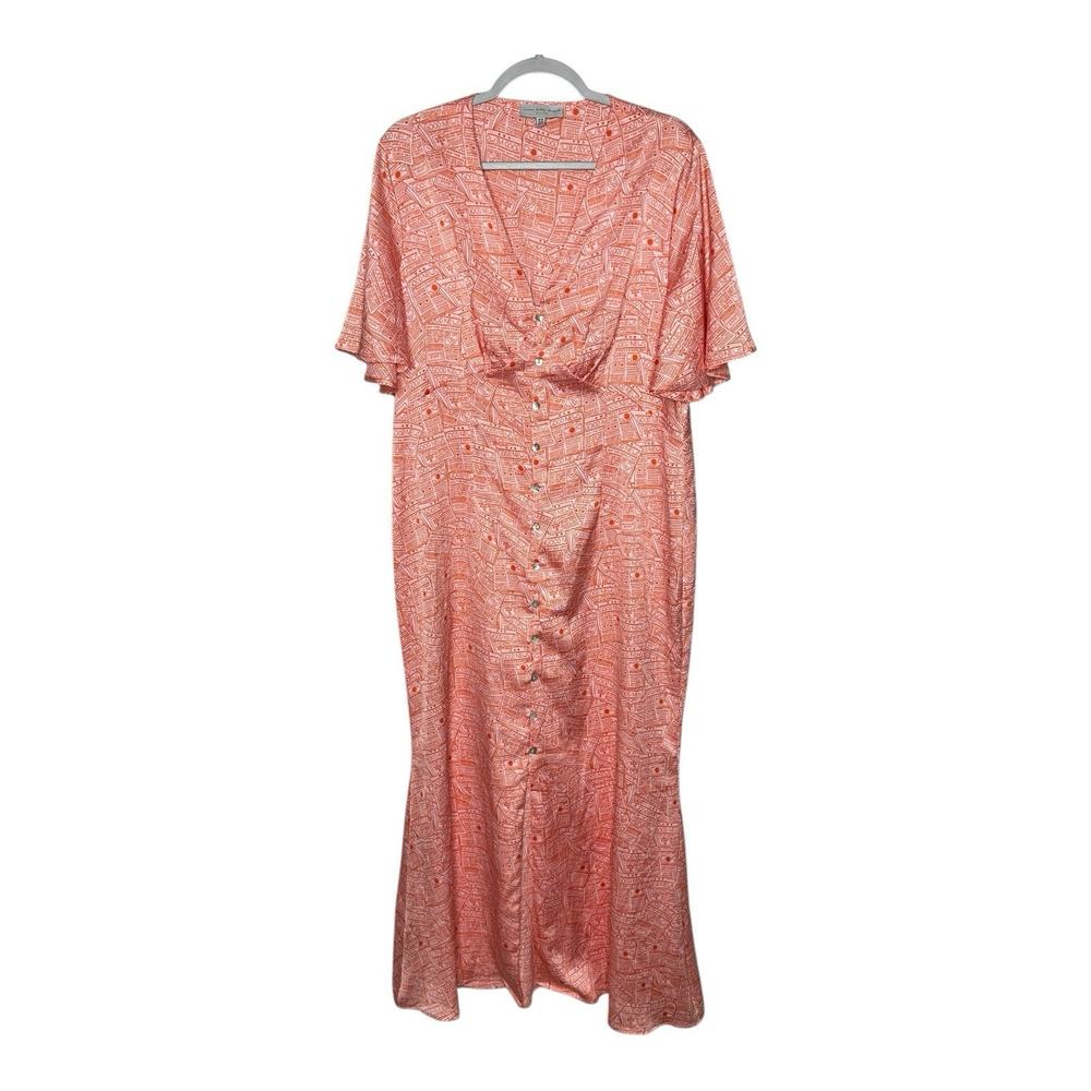 Never Fully Dressed Peach Button-Down Maxi Dress